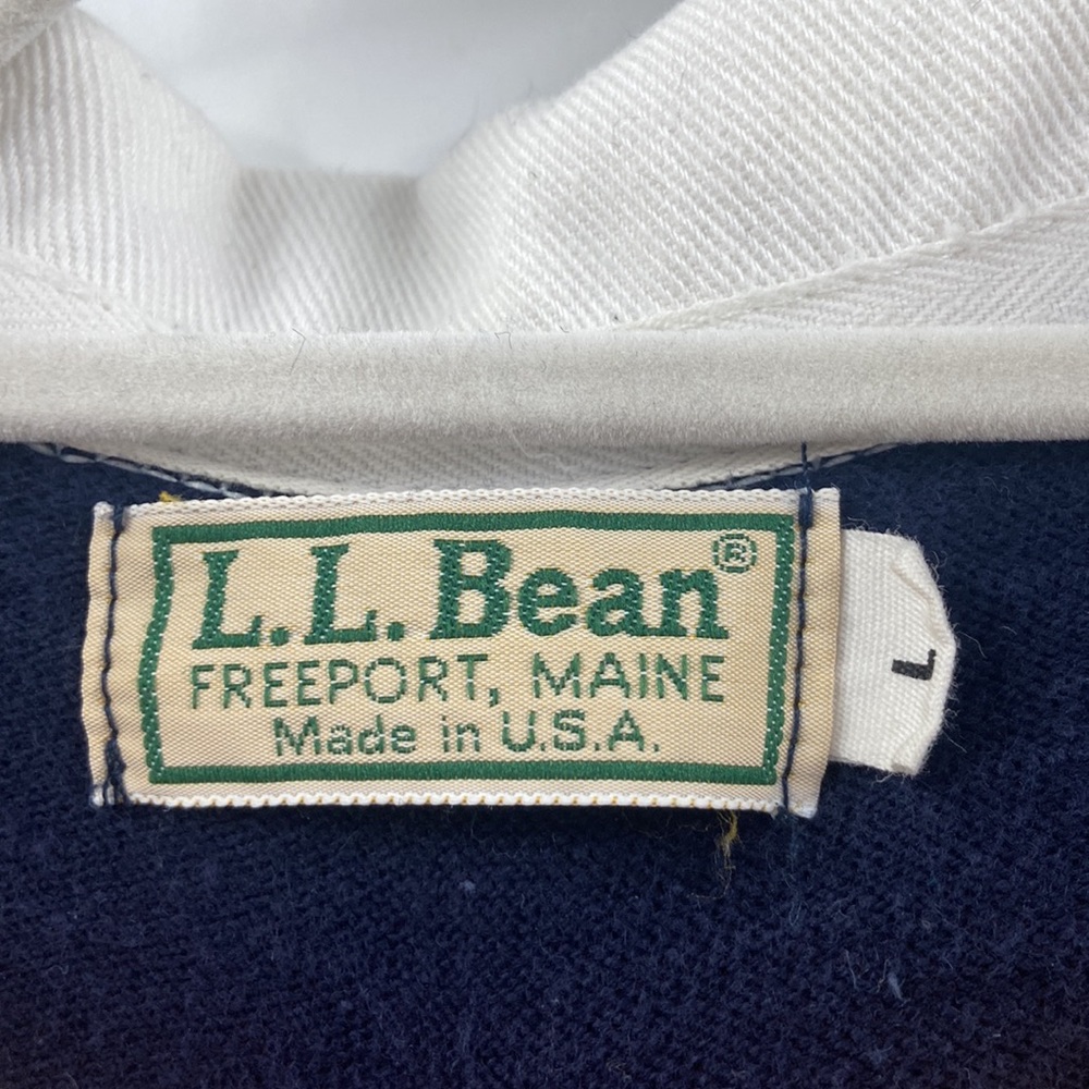 Sold❌❌❌LL bean blue and yellow striped rugby shirt - Picture 2 of 4